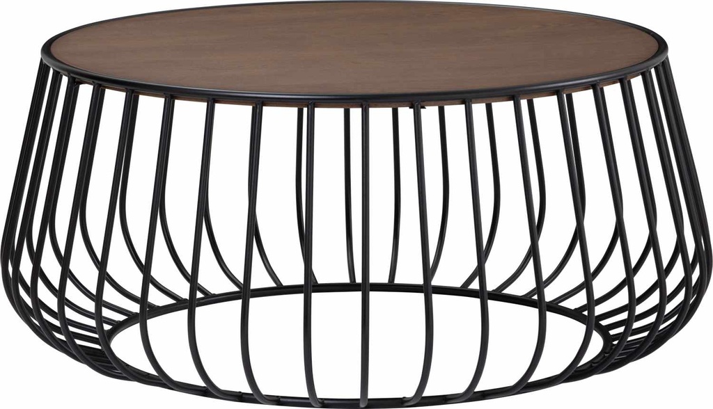 TABLE BASSE EN METAL/BOIS MARRON NOIR