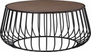 TABLE BASSE EN METAL/BOIS MARRON NOIR