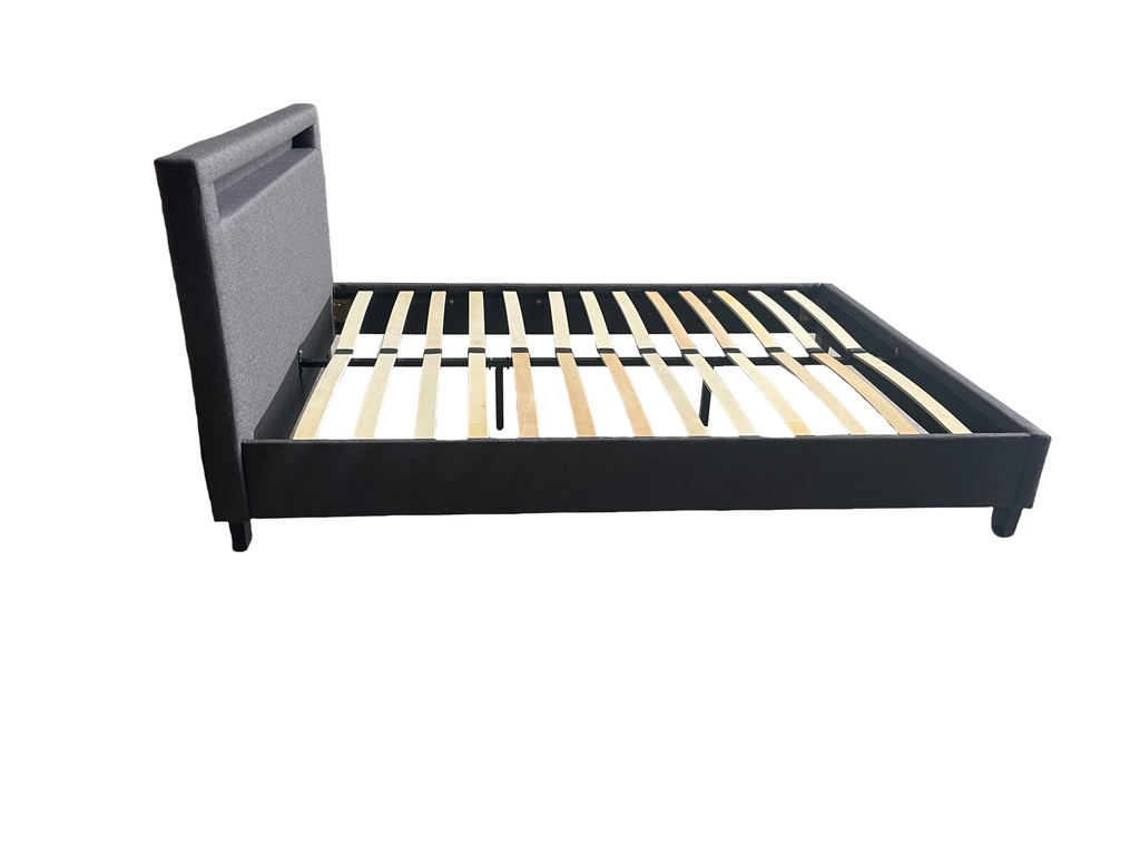 LIT CONTOUR TISSU + LED AVEC SOMMIER 140X190