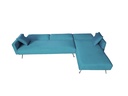 CANAPE D'ANGLE PIED METAL BLEU