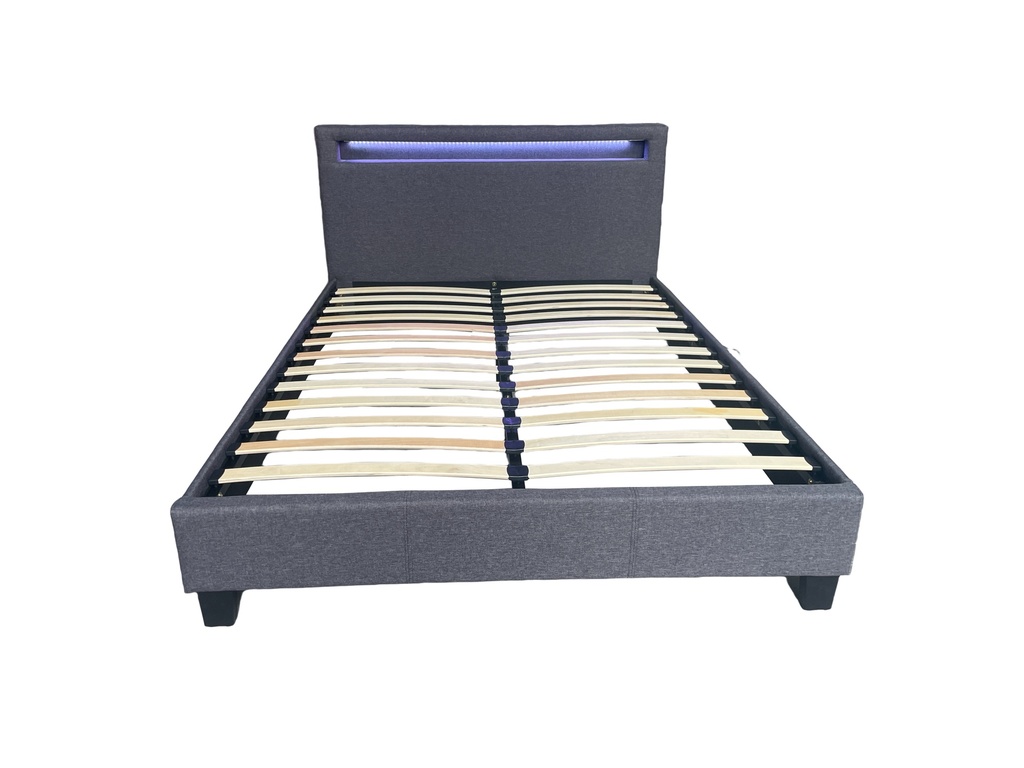 LIT CONTOUR TISSU +LED AVEC SOMMIER 140X190