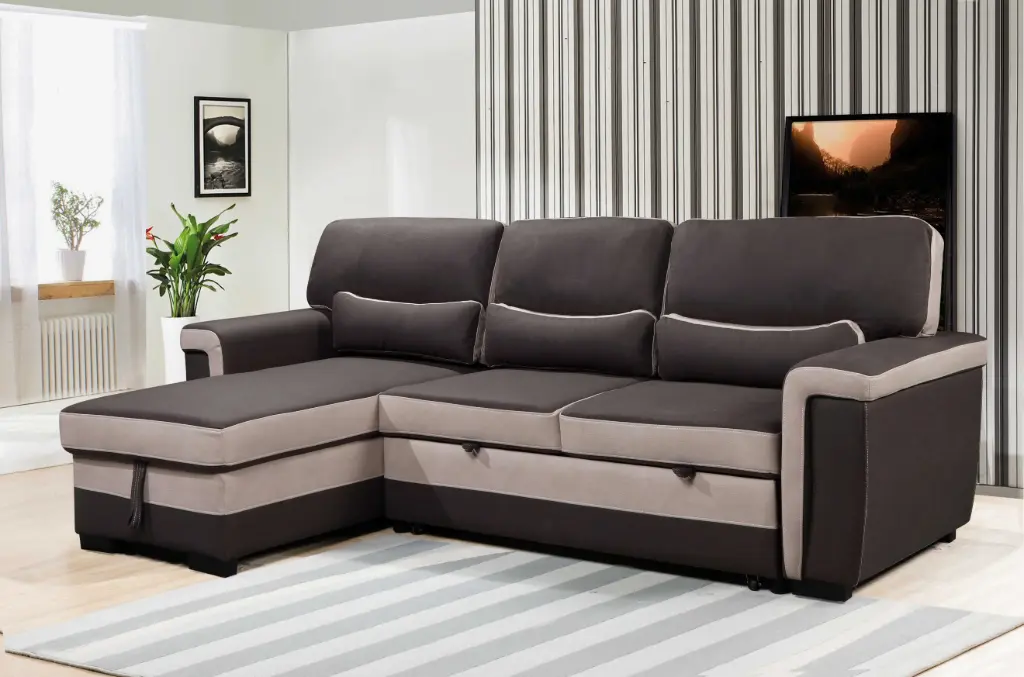 [H8258] CANAPE ANGLE CONVERTIBLE 249X152X92CM ANGLE REVERSIBLE