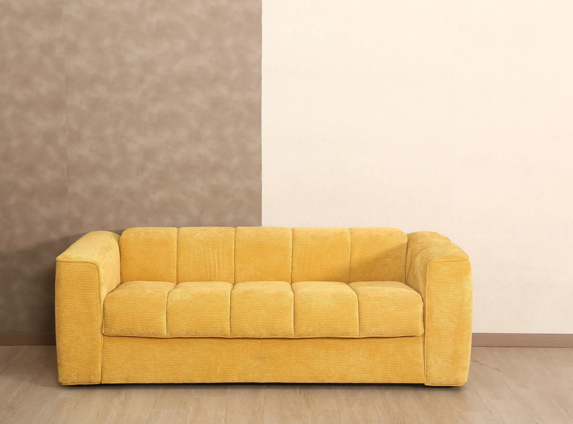 STELLA JAUNE CANAPE CONVERTIBLE 3 PLACES 209x99x70CM