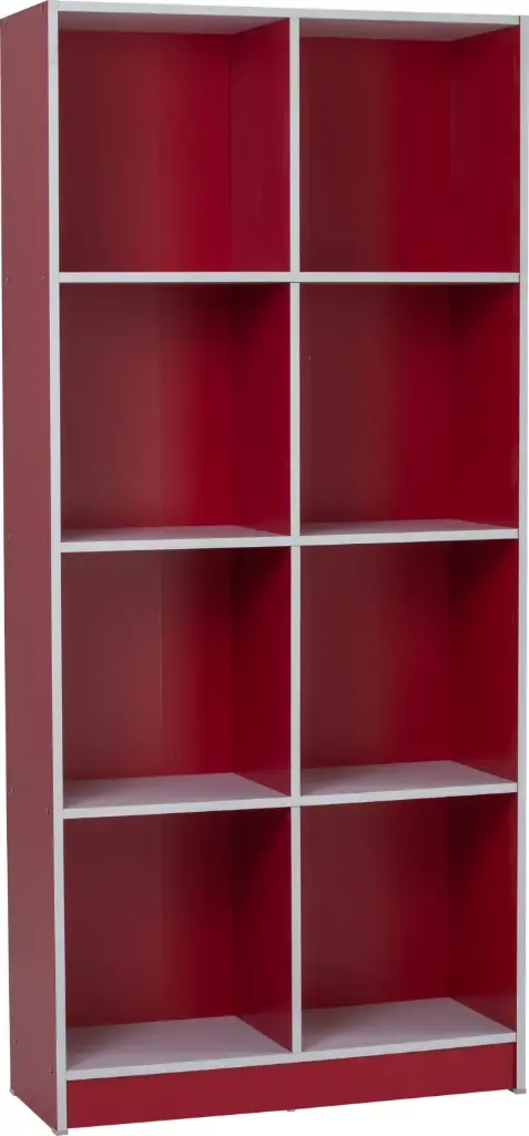 ETAGERE 8 COMPARTIMENTS ROUGE ET BLANC