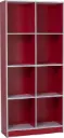 ETAGERE 8 COMPARTIMENTS ROUGE ET BLANC