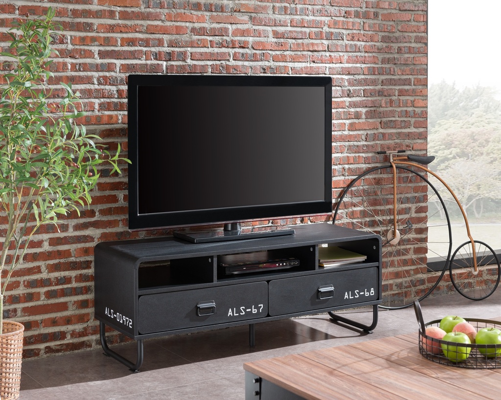 MEUBLE TV "INDUSTRIE" NOIR