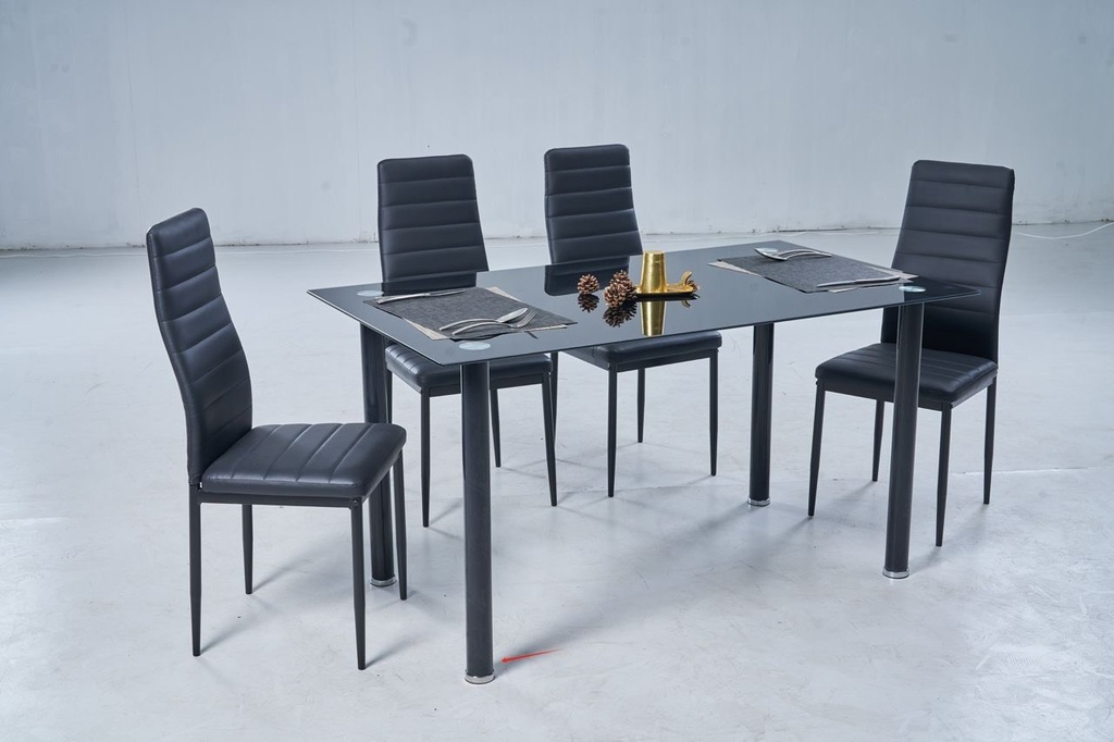 SALLE A MANGER VITREE AVATAR 1 TABLE + 4 CHAISES