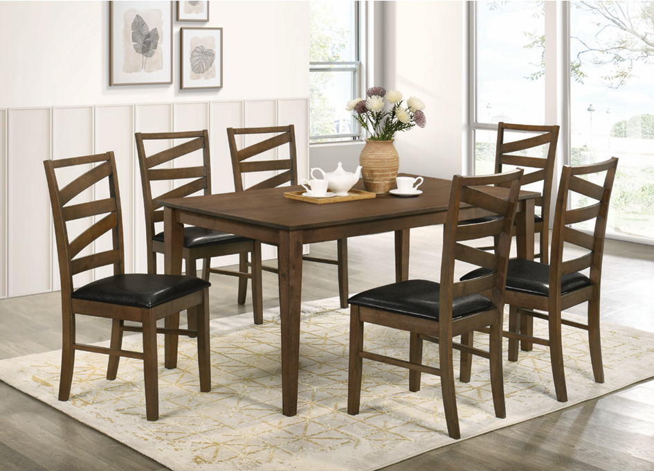 [KF3001/8241+6] SALLE A MANGER WALNUT 1+6