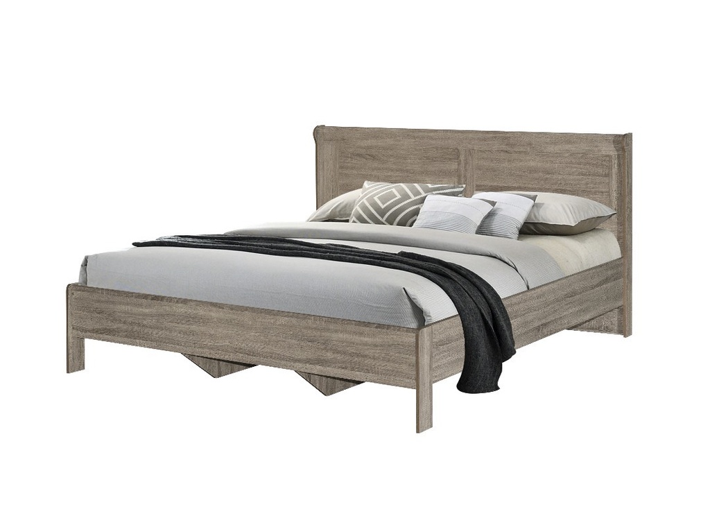 LIT DOUBLE 140CM CHENE ET BLANC