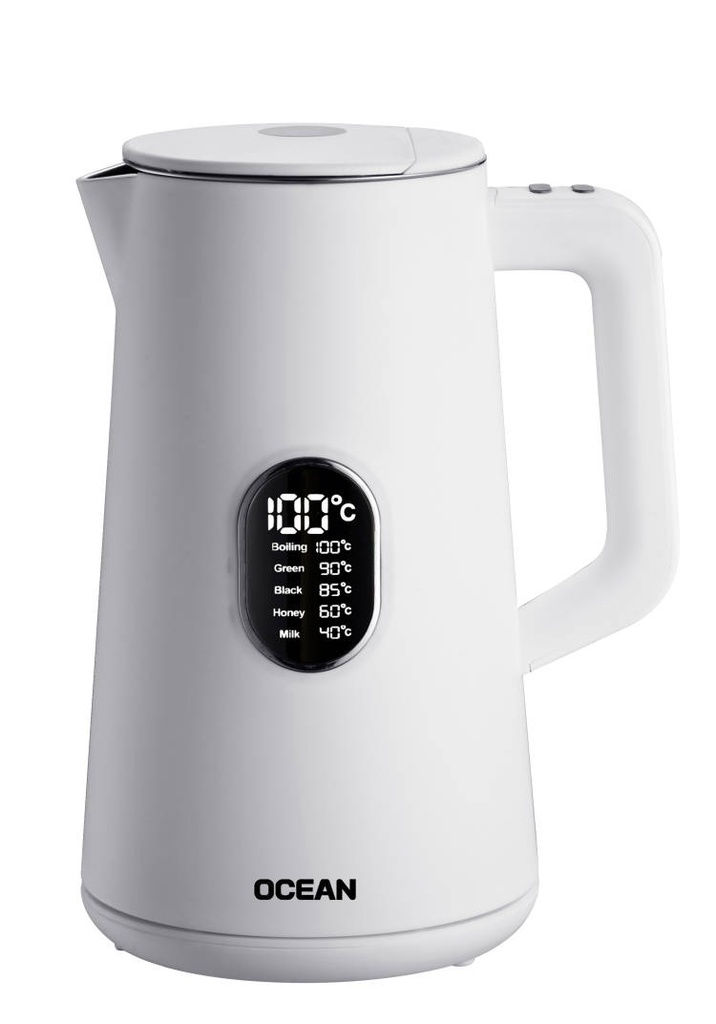 BOUILLOIRE NUMERIQUE SANS FIL BLANC 1.5L 1800W