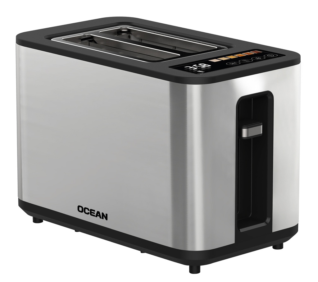 [OCTO9002DX] GRILLE PAIN 2 TRANCHES DIGITALE 900W OCEAN INOX - LIQUIDATION
