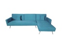 CANAPE D'ANGLE PIED METAL BLEU
