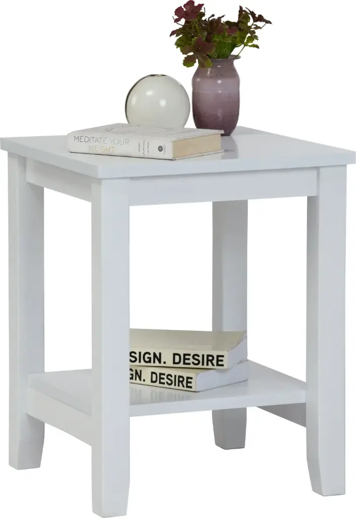 TABLE DE NUIT WHITE LAC 400X400X505