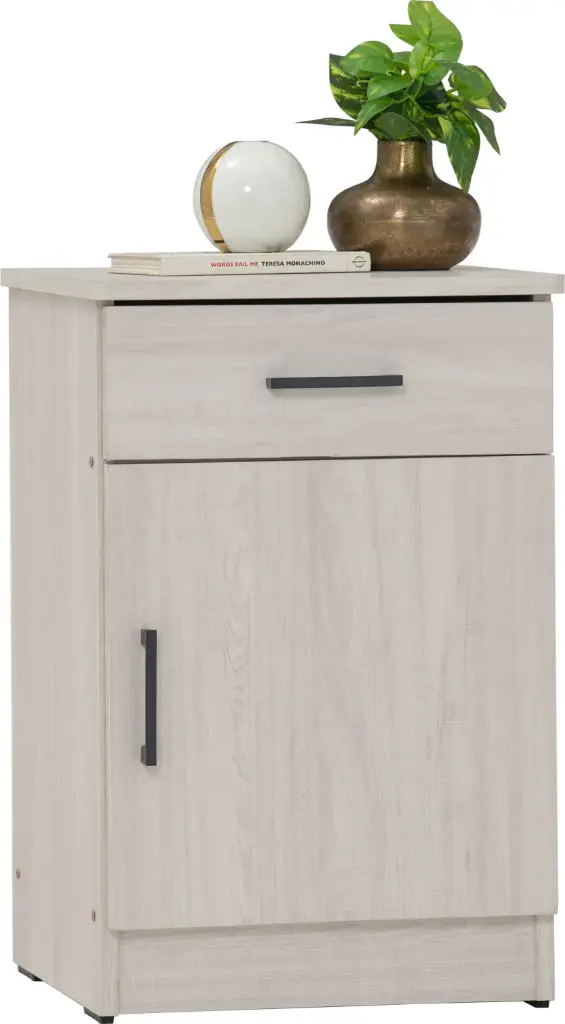 MEUBLE DE CHEVET 1 PORTE 1 TIROIR CHENE CLAIR