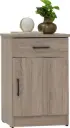 MEUBLE DE CHEVET 1P 1T CHENE FONCE