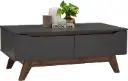TABLE BASSE 2 TIROIRS NOIR