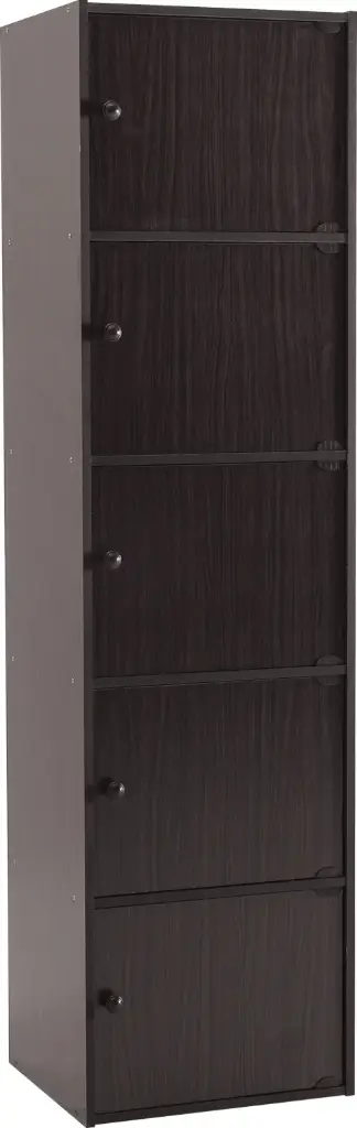 [5509127] ETAGERE DE RANGEMENT 5PORTES LIGHT CAPPUCINO
