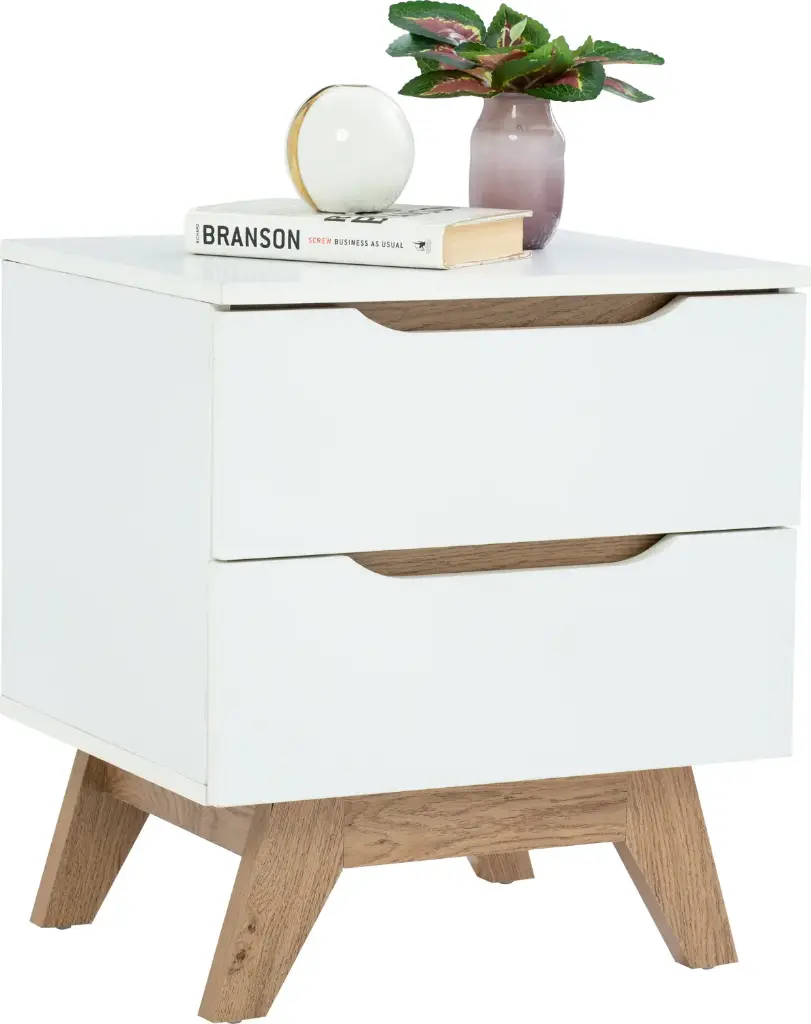 TABLE DE CHEVET 2T BLANC