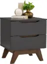 TABLE DE CHEVET 2T WALNUT BLACK