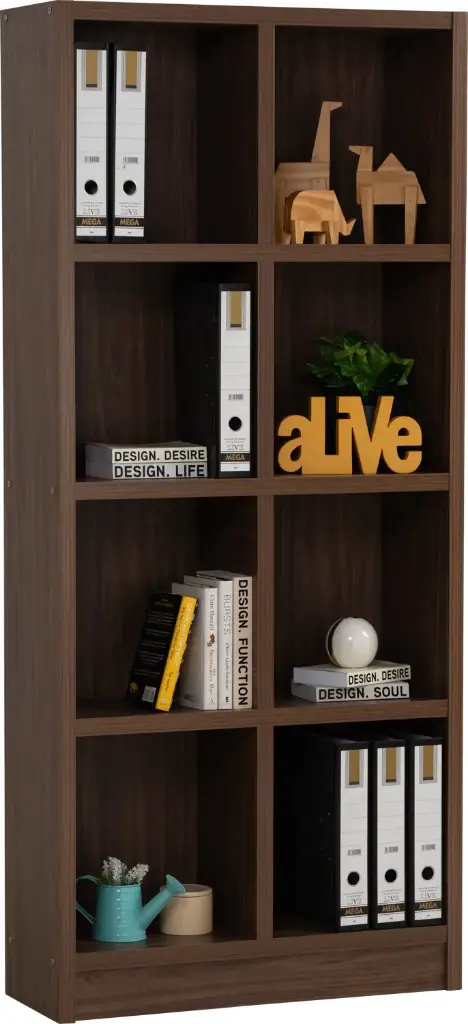 ETAGERE 8 COMPARTIMENT WALNUT