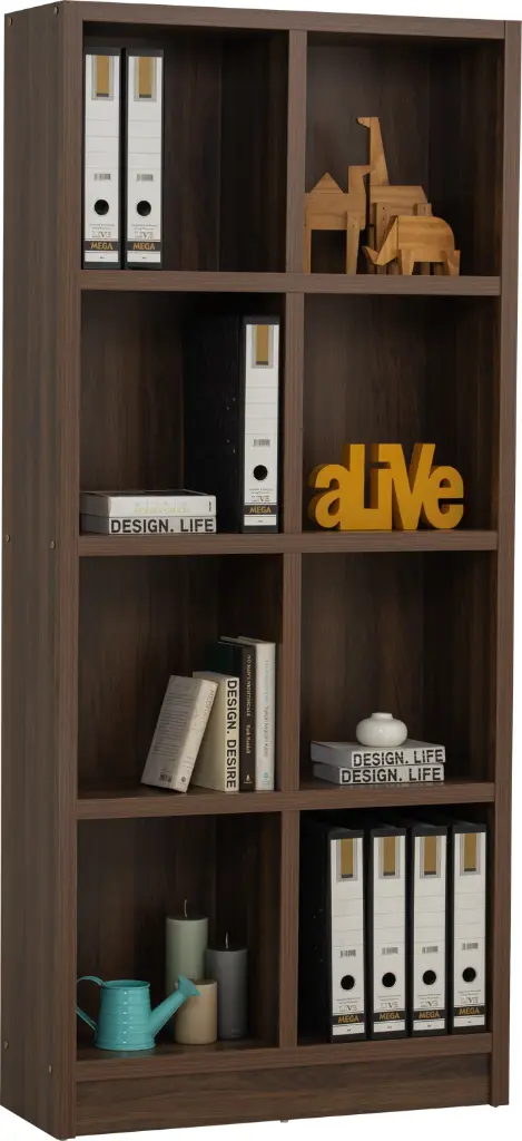 ETAGERE 8 COMPARTIMENT WALNUT