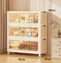 ETAGERE 3 NIVEAUX CREME/TRANSP 56X34X86CM