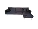 CANAPE D'ANGLE PIED METAL NOIR