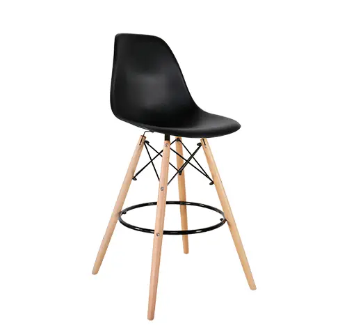 CHAISE DE BAR PIED BOIS NOIRE