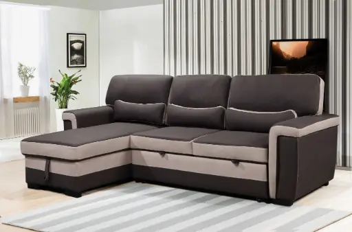 [H8258] CANAPE ANGLE CONVERTIBLE 249X152X92CM ANGLE REVERSIBLE