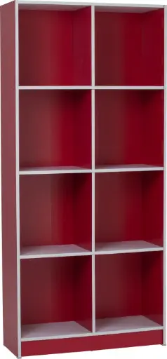 [3123003] ETAGERE 8 COMPARTIMENTS ROUGE ET BLANC