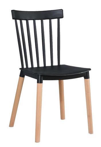 [C08BLACK] CHAISE NOIRE PIEDS BOIS