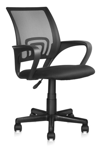 [SK1033] CHAISE DE BUREAU NOIRE AVEC ACCOUDOIRS