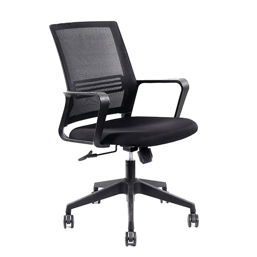 [SK1058N] CHAISE DE BUREAU NOIRE AVEC ACCOUDOIRS