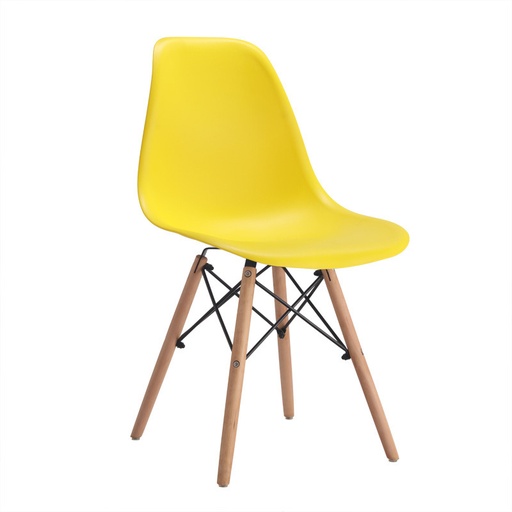 [C01-1YELLOW] CHAISE EN BOIS JAUNE