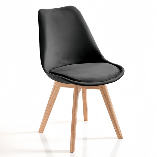 [C02-4BLACK] CHAISE NOIRE PIEDS BOIS