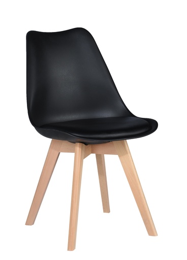 [C02-1BLACK] CHAISE EN BOIS NOIRE