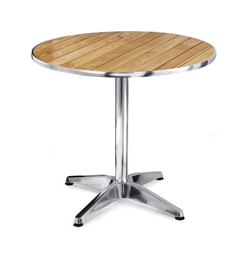 [YA614] TABLE ALUMINIUM ET RATTAN 70x70