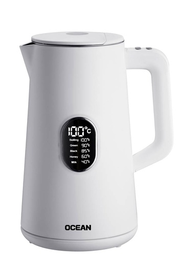 [OCKT1815DW] BOUILOIRE NUMERIQUE SANS FIL BLANC 1,5L 1800W 