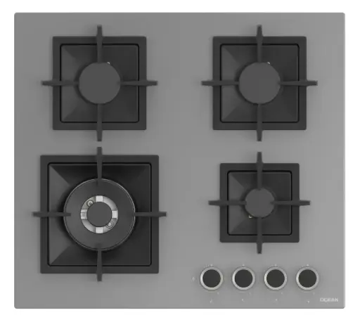 [OHGG3R6301GPROV] TABLE DE CUISSON GAZ 4 FOYERS ENCASTRABLE VERRE GRIS