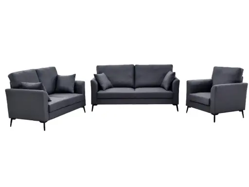 [LV4533-30DG] ENSEMBLE CANAPES 3+2+1 DARK GREY