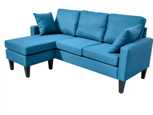 [LV7167-41BLUE] CANAPE D'ANGLE 185x73x85 BLEU